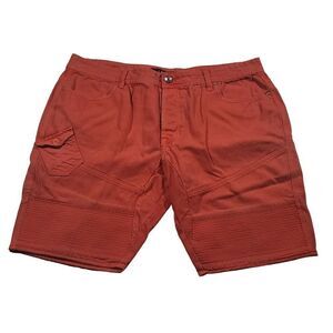 Akoo Denim Shorts Men Sz 44 Red No Rivals Standard Fit Button‎ Fly